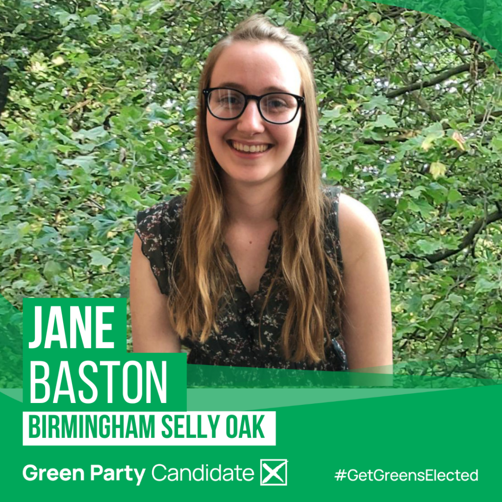 Jane Baston – Birmingham Green Party candidate for the Selly Oak constituency